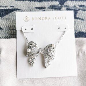 Kendra Scott White Mix Silver Bow Necklace - Krista